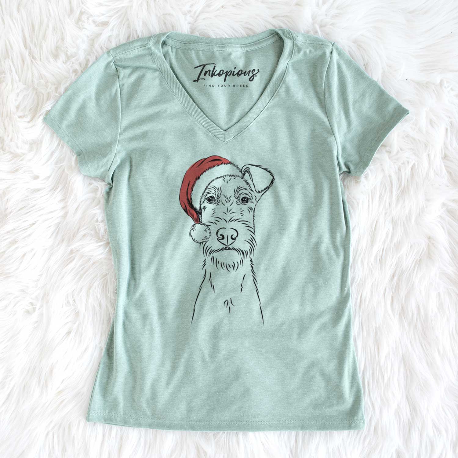 Santa Connor the Irish Terrier - Women's V-neck Shirt