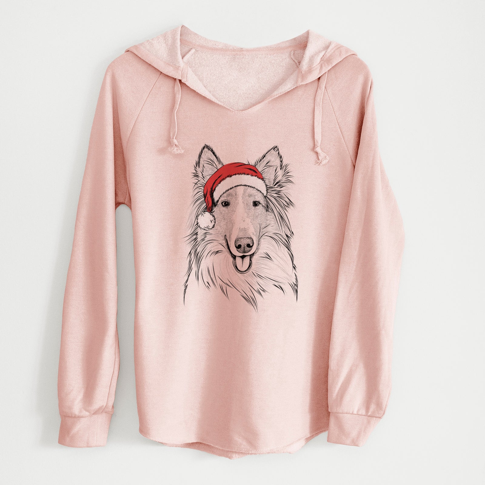 Santa Conrad the Rough Collie - Cali Wave Hooded Sweatshirt