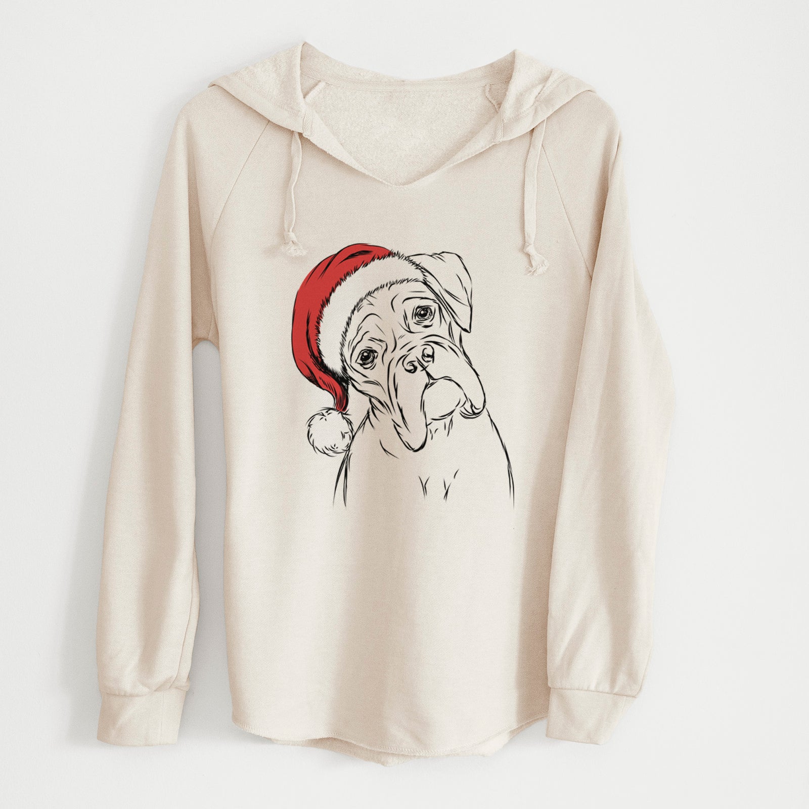 Santa Cooper the Boxer - Cali Wave Hooded Sweatshirt