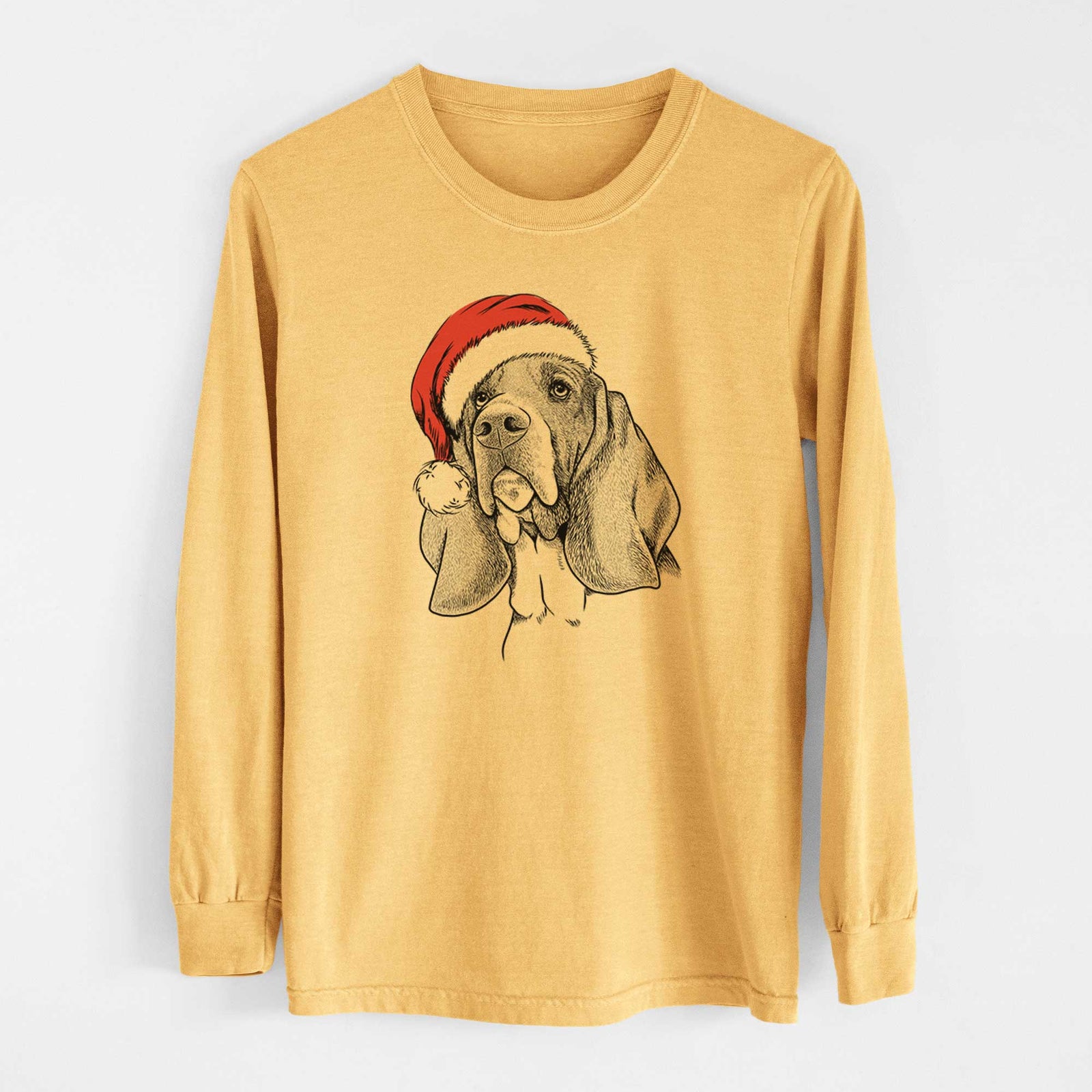 Santa Cooper the Basset Hound - Heavyweight 100% Cotton Long Sleeve