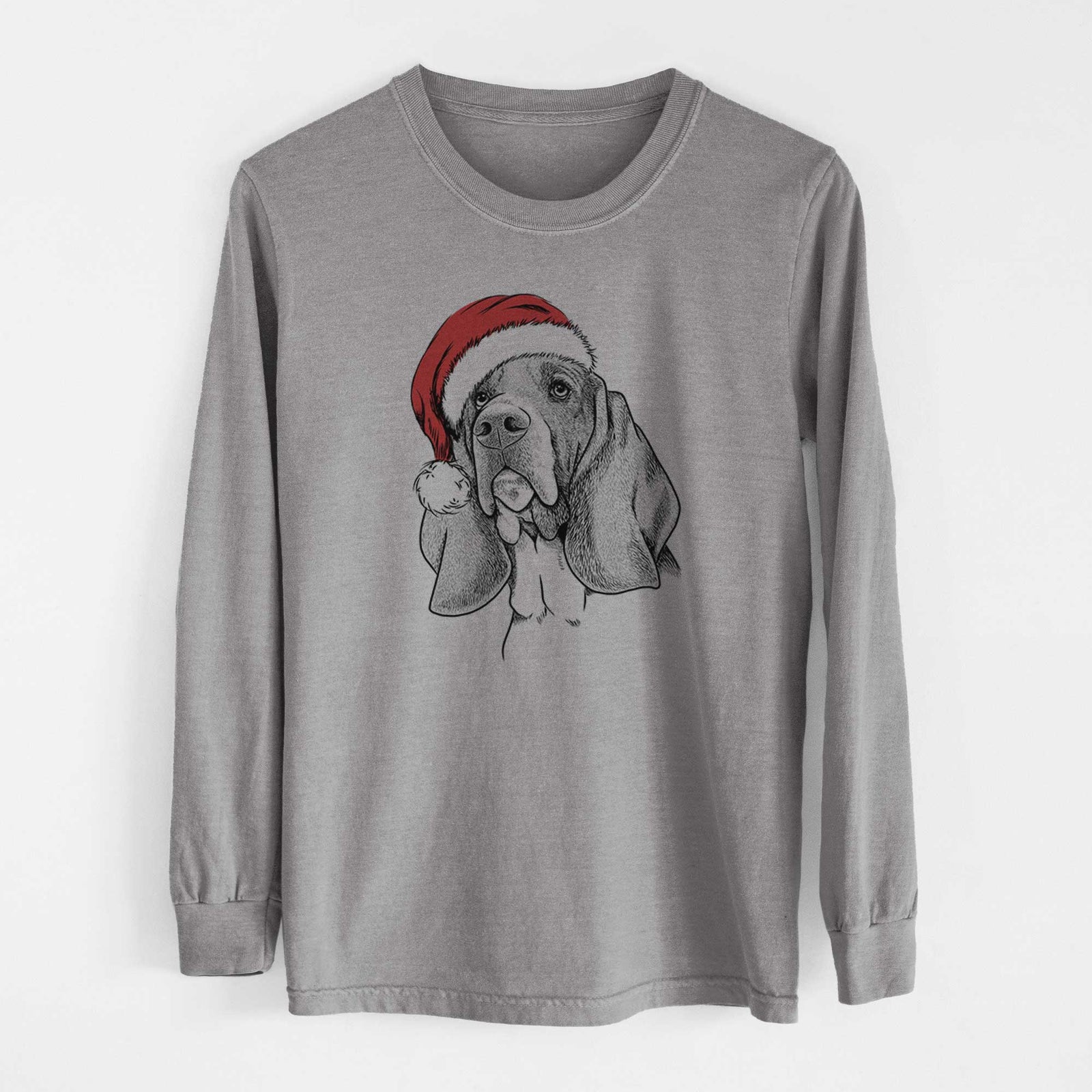 Santa Cooper the Basset Hound - Heavyweight 100% Cotton Long Sleeve