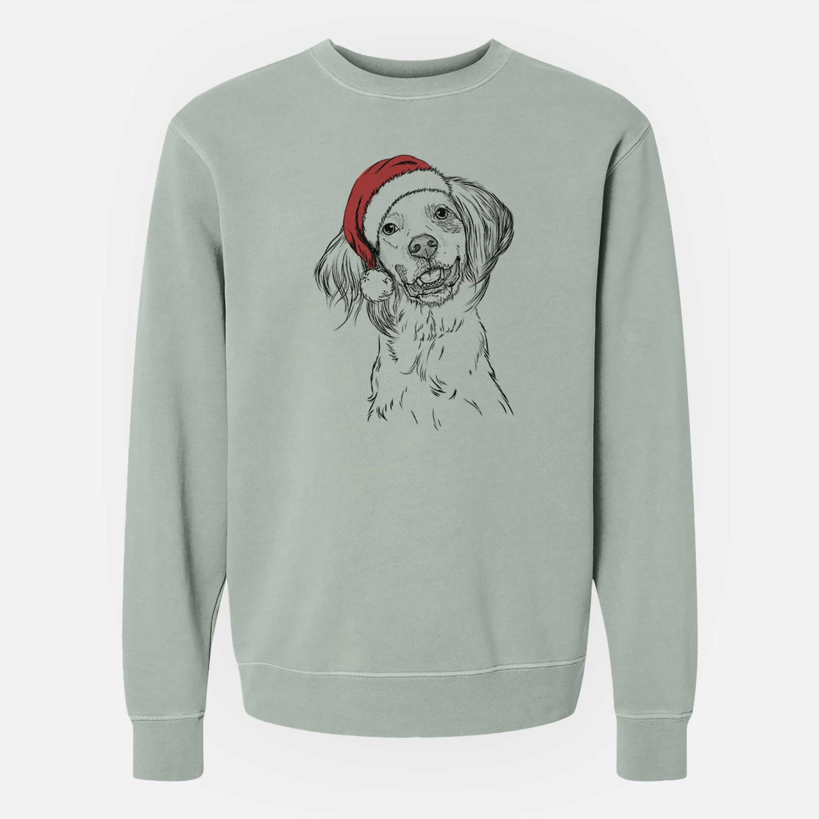 Santa Cooper the English Setter - Unisex Pigment Dyed Crew Sweatshirt