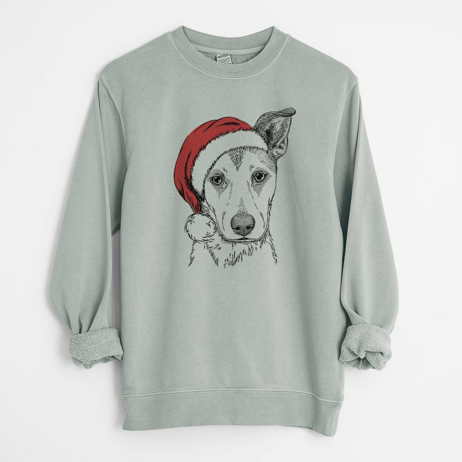 Santa Coral the Mixed Breed - Unisex Pigment Dyed Crew Sweatshirt