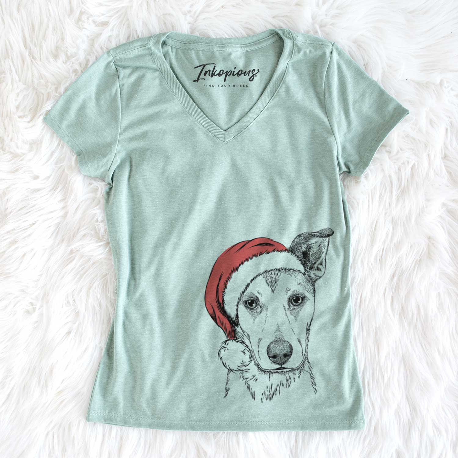 Santa Coral the Mixed Breed - Women's V-neck Shirt