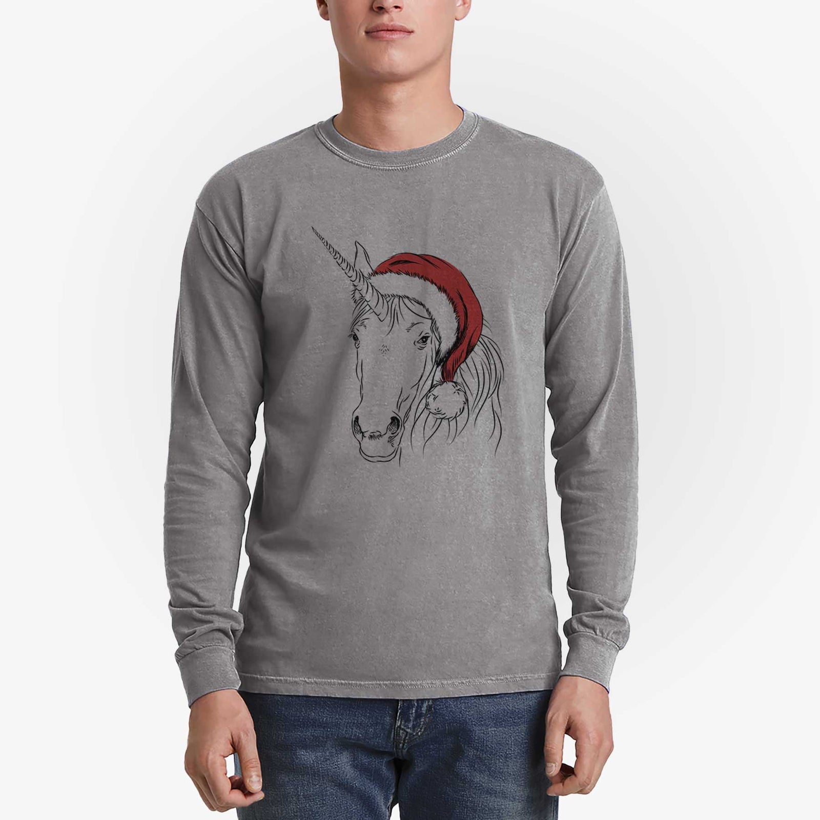 Santa Cosmic the Unicorn - Heavyweight 100% Cotton Long Sleeve