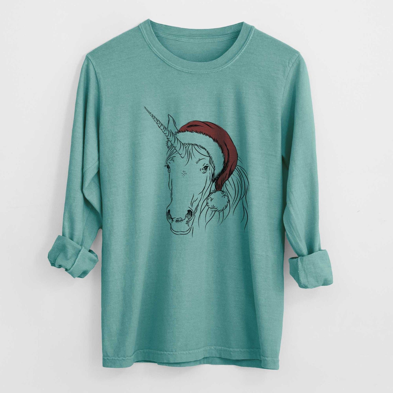 Santa Cosmic the Unicorn - Heavyweight 100% Cotton Long Sleeve