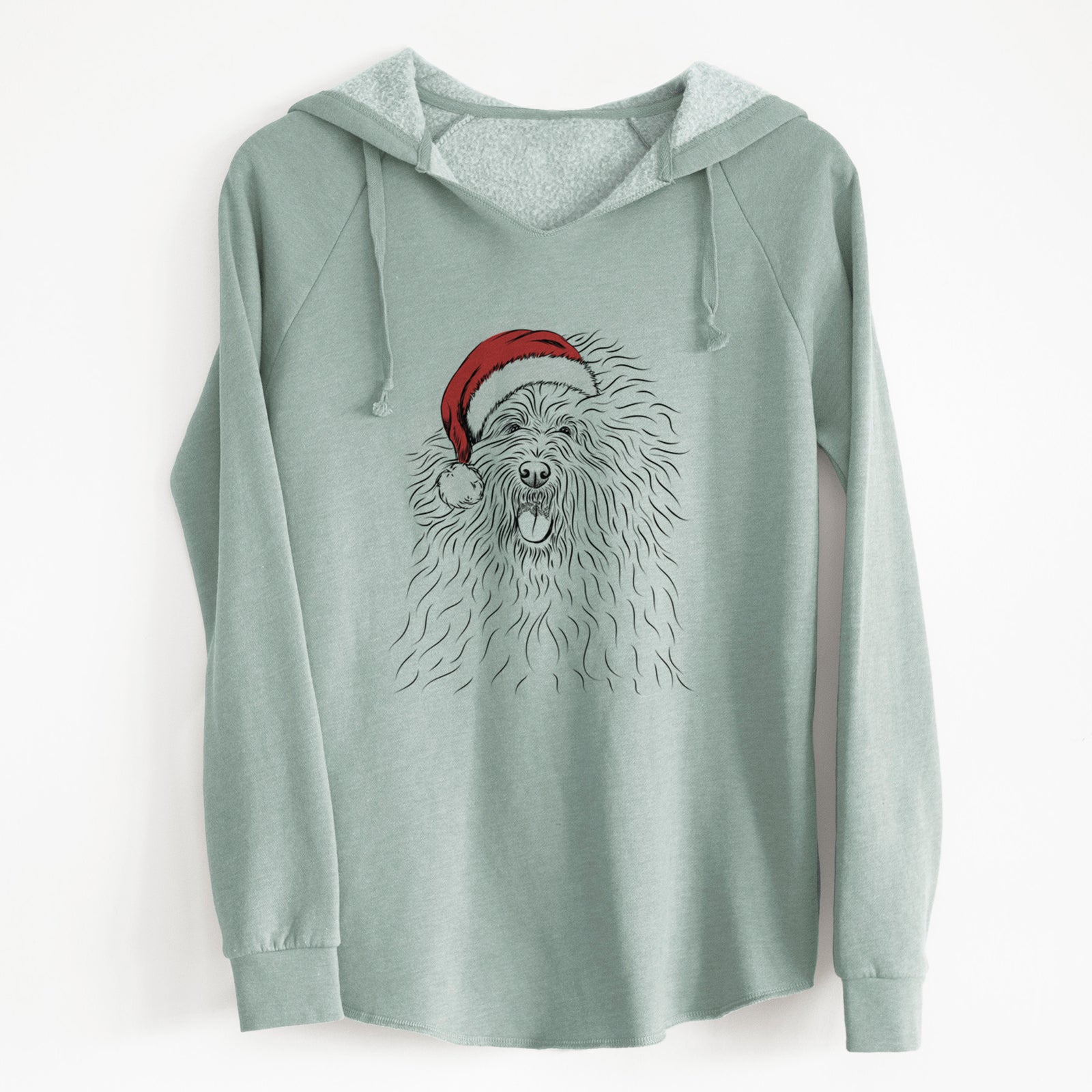 Santa Cozie the Old English Sheepdog - Cali Wave Hooded Sweatshirt