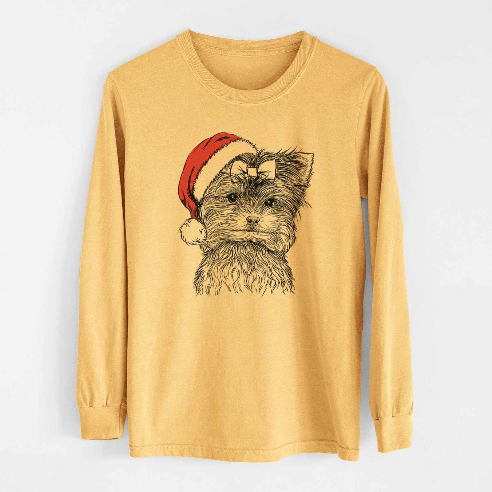 Santa Cricket the Biewer Terrier - Heavyweight 100% Cotton Long Sleeve