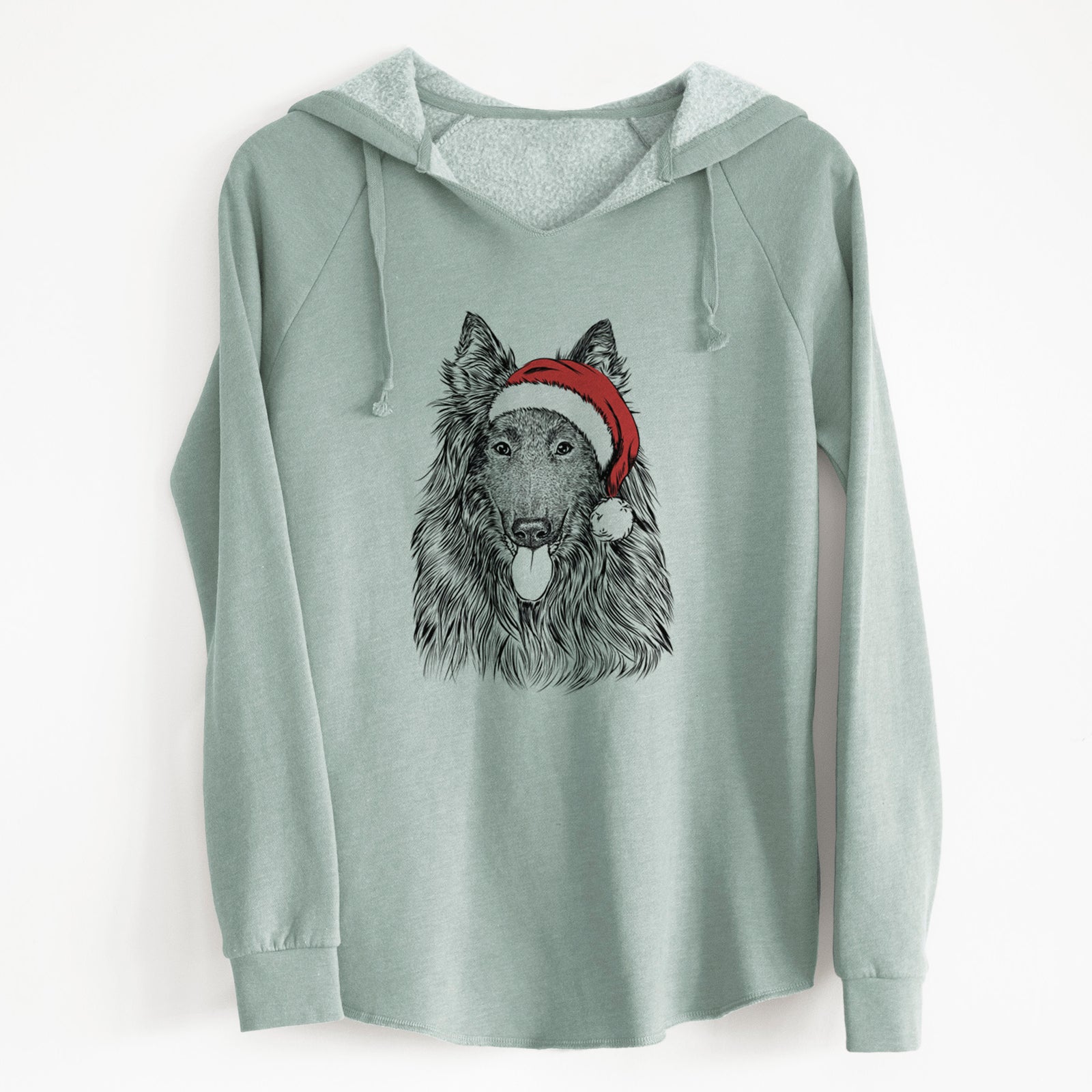Santa Daan the Belgian Shepherd - Cali Wave Hooded Sweatshirt