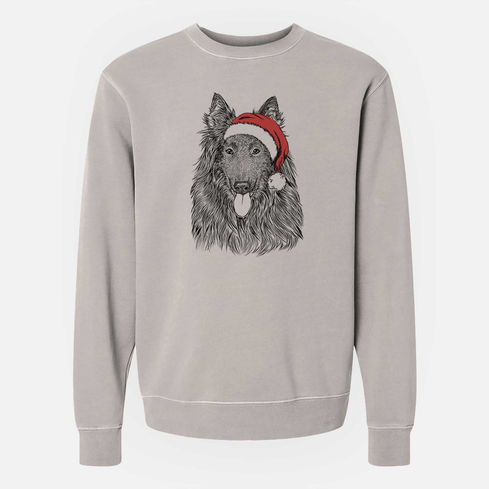 Santa Daan the Belgian Shepherd - Unisex Pigment Dyed Crew Sweatshirt