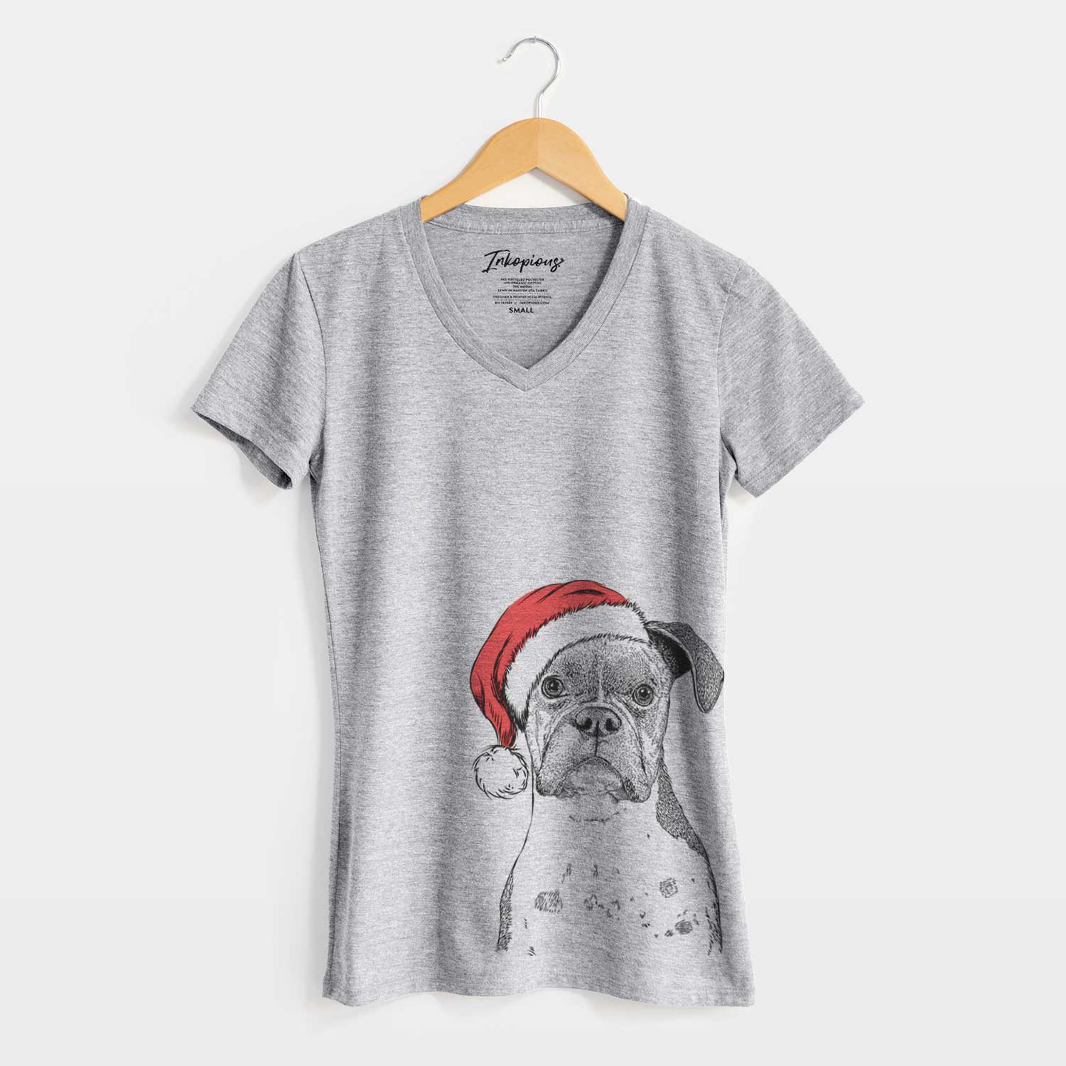 Santa Daisy the Boxer - Women's V-neck Shirt