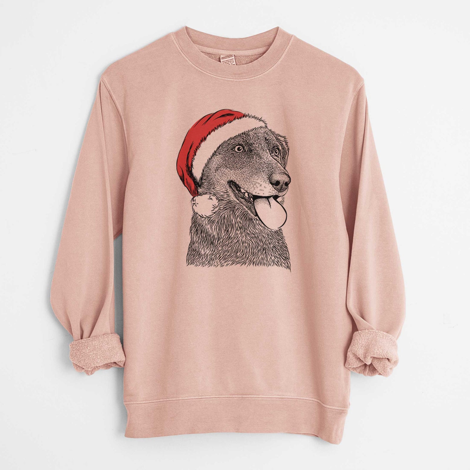 Santa Daisy the Australian Shepherd Mix - Unisex Pigment Dyed Crew Sweatshirt