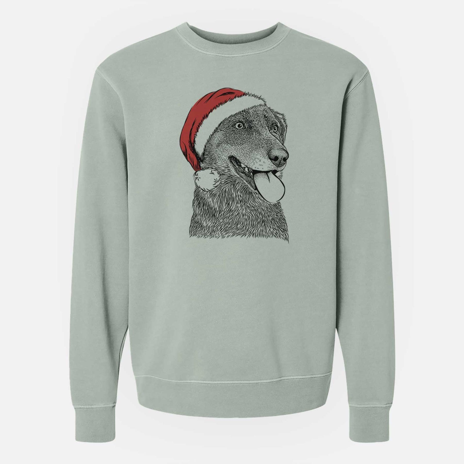 Santa Daisy the Australian Shepherd Mix - Unisex Pigment Dyed Crew Sweatshirt