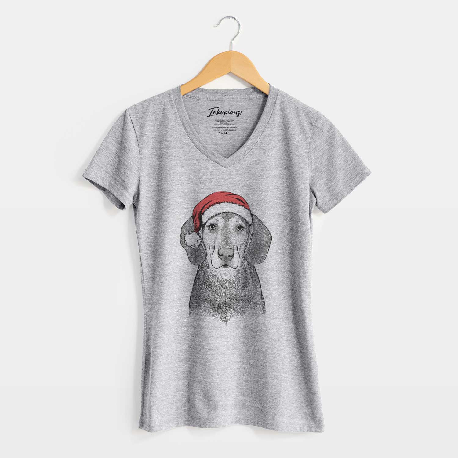Santa Daisy the Hound Mix - Women's V-neck Shirt