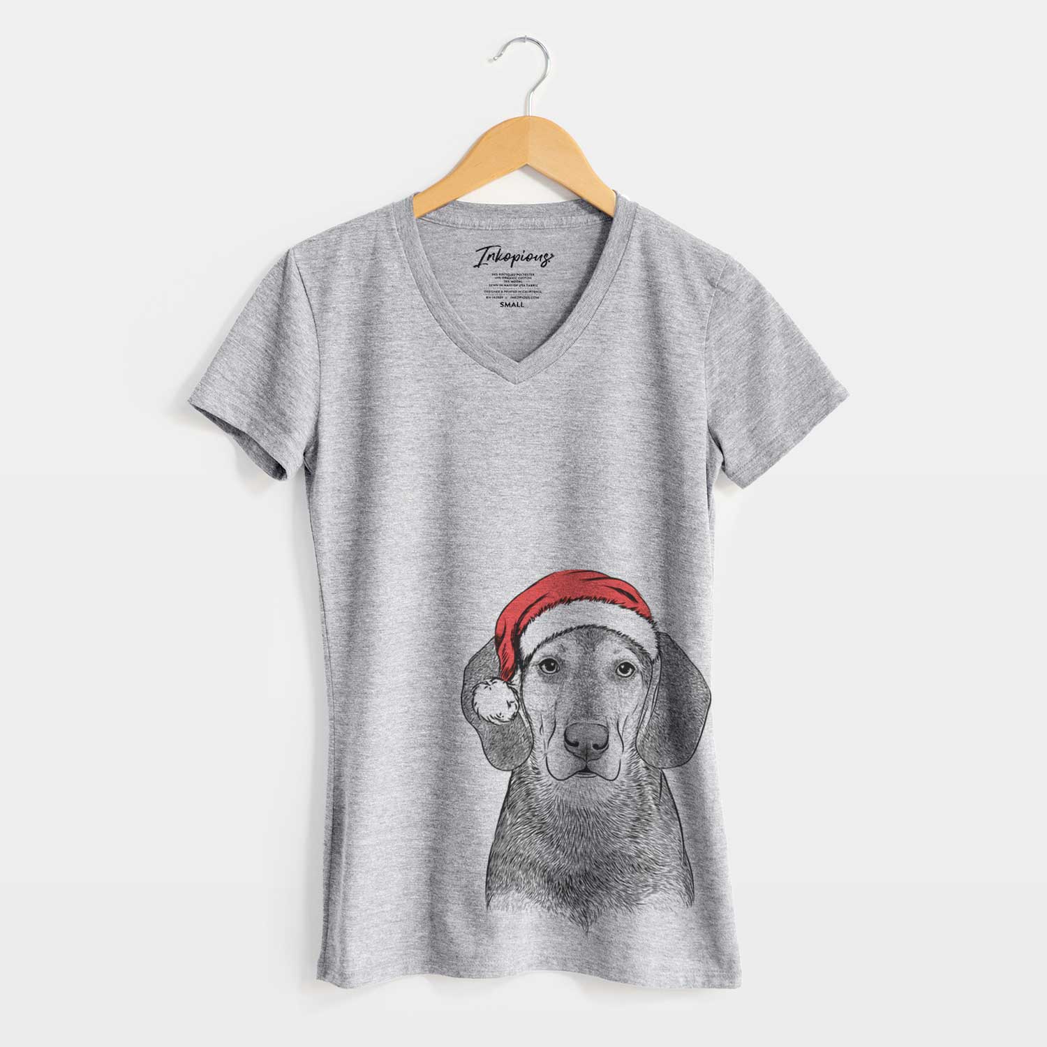Santa Daisy the Hound Mix - Women's V-neck Shirt