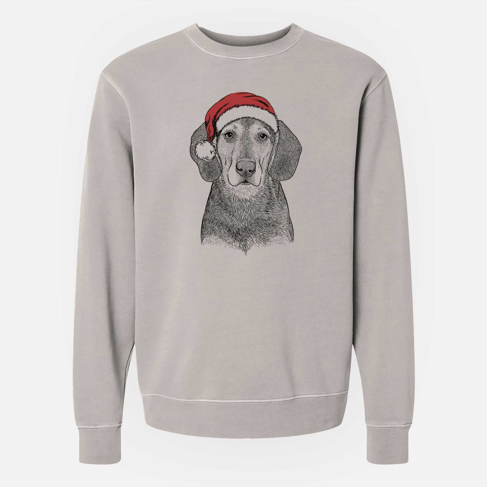Santa Daisy the Hound Mix - Unisex Pigment Dyed Crew Sweatshirt