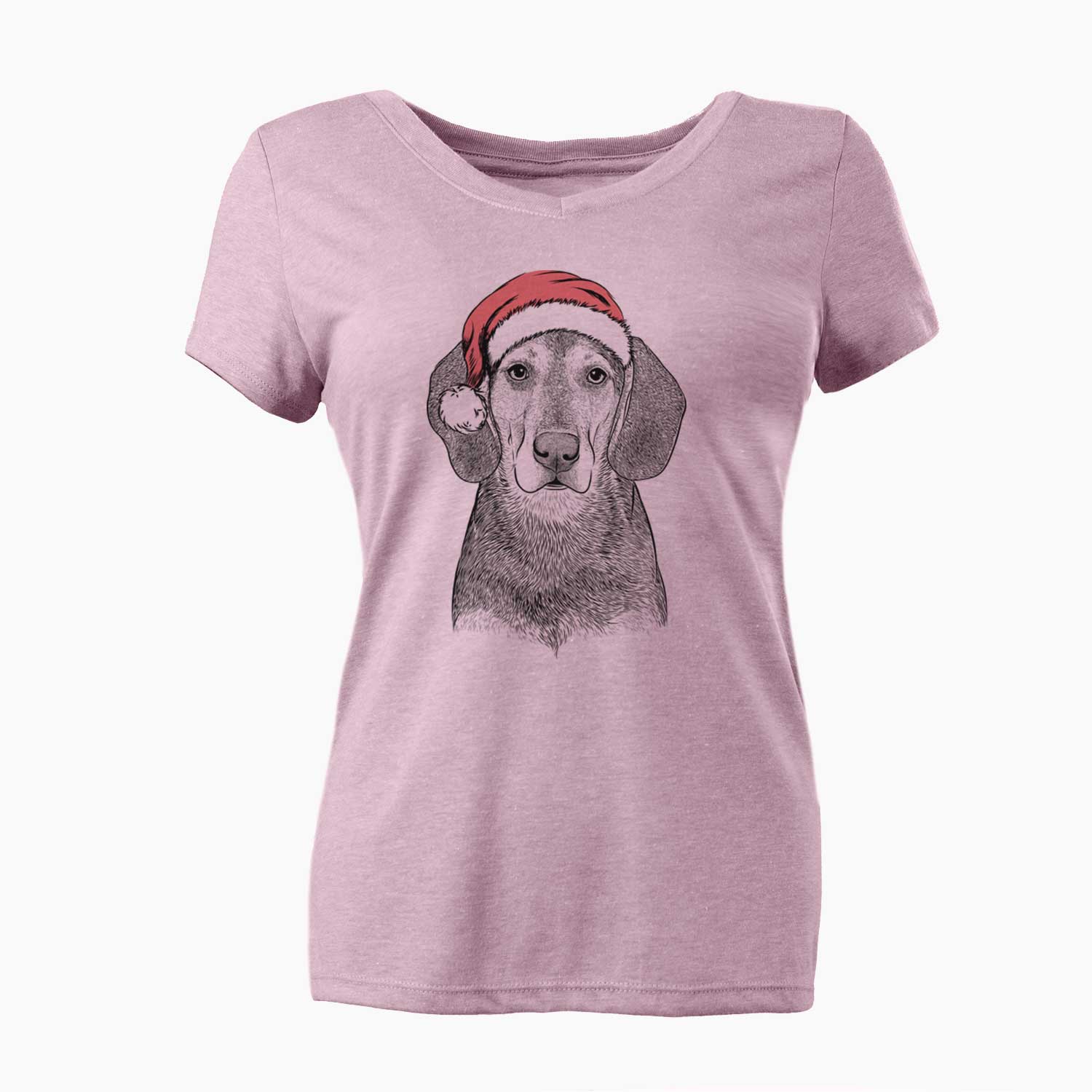 Santa Daisy the Hound Mix - Women's V-neck Shirt