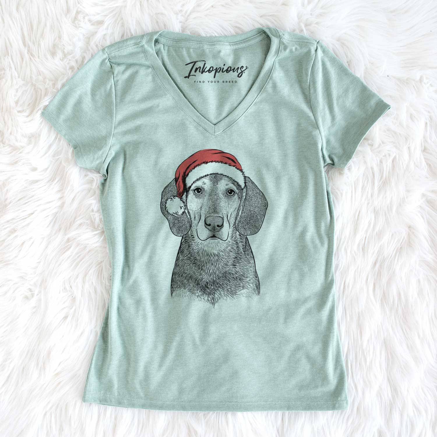 Santa Daisy the Hound Mix - Women's V-neck Shirt