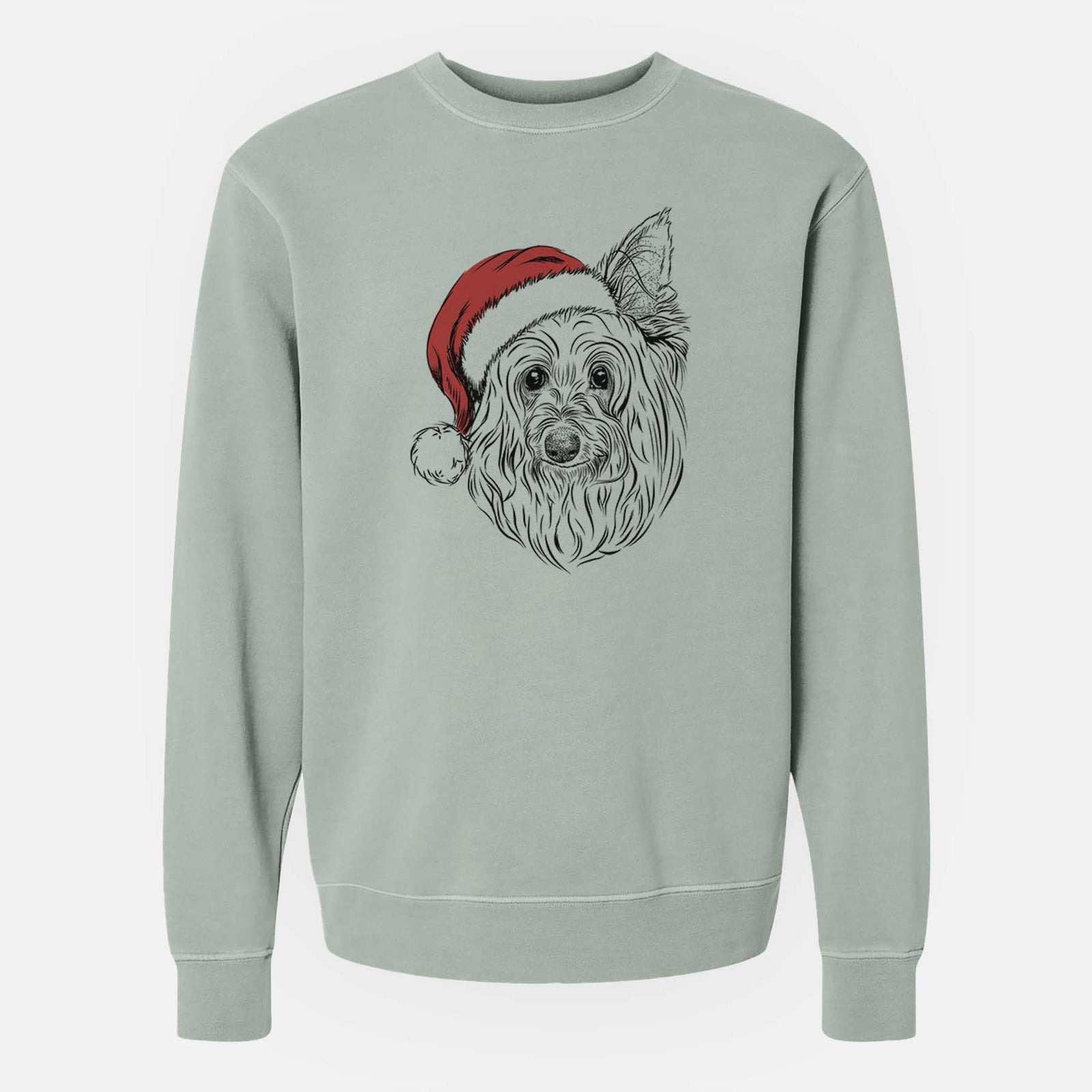 Santa Daisy May the Silky Terrier - Unisex Pigment Dyed Crew Sweatshirt