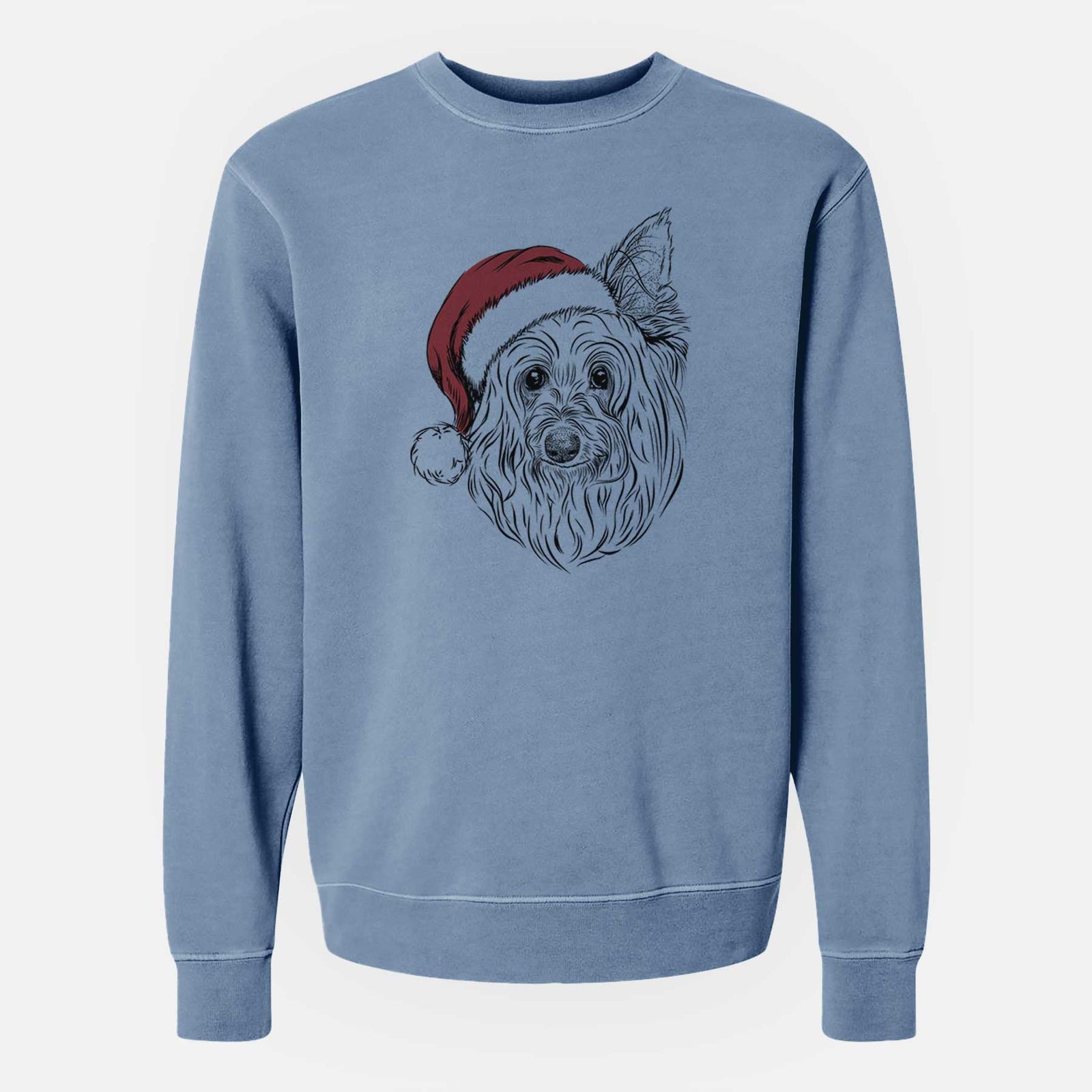 Santa Daisy May the Silky Terrier - Unisex Pigment Dyed Crew Sweatshirt