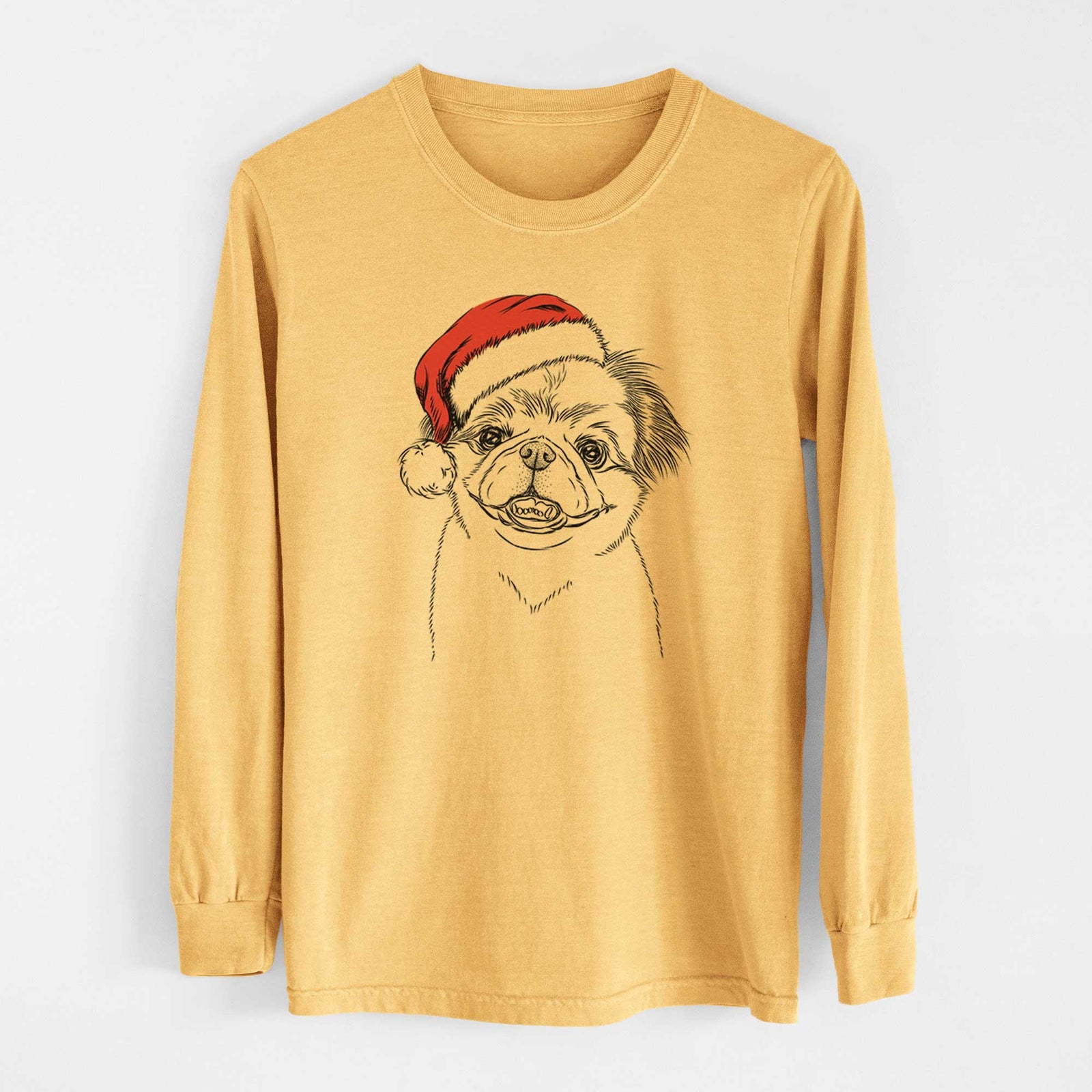 Santa Danny the Pekingese - Heavyweight 100% Cotton Long Sleeve