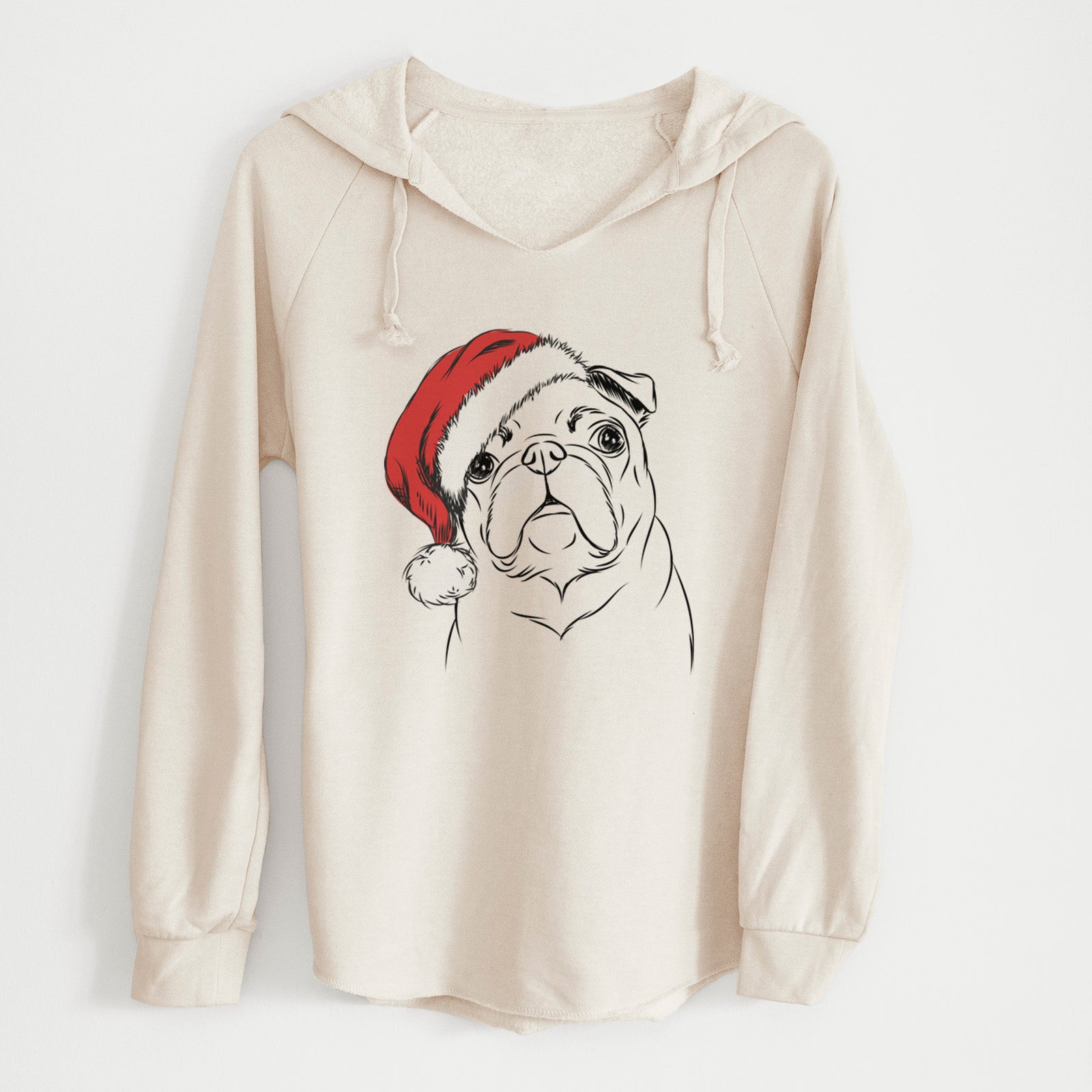 Santa Darling Chloe the Pug - Cali Wave Hooded Sweatshirt