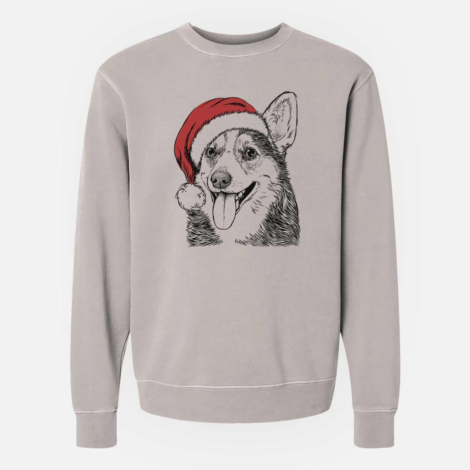 Santa Darma the Corgi - Unisex Pigment Dyed Crew Sweatshirt