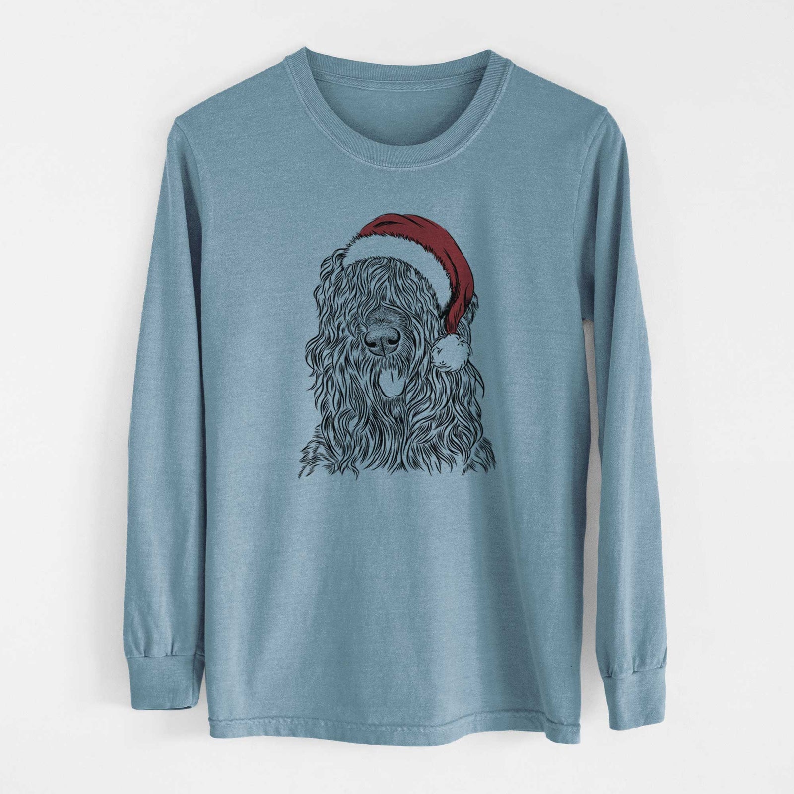 Santa Darryl the Black Russian Terrier - Heavyweight 100% Cotton Long Sleeve