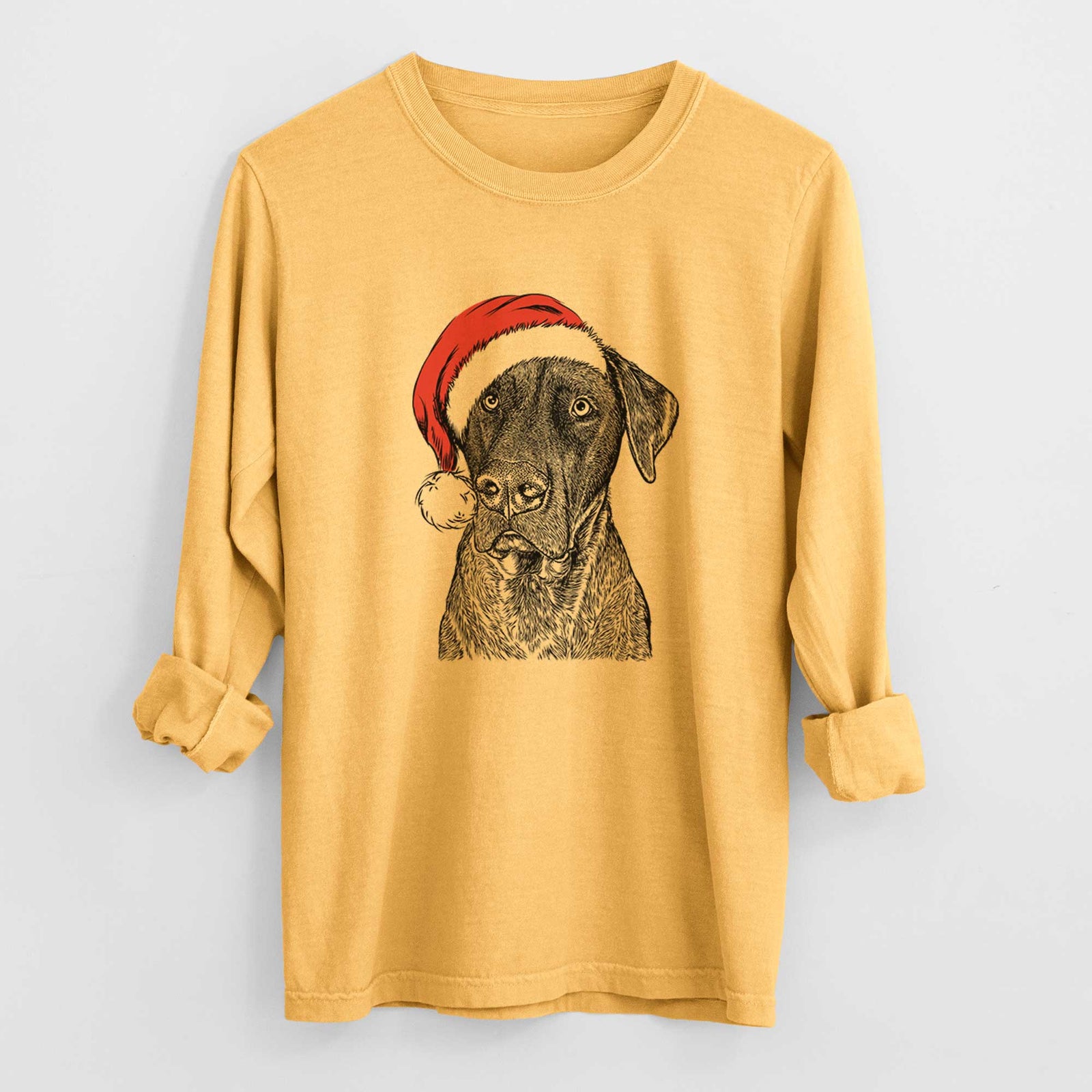 Santa David the Boxador - Heavyweight 100% Cotton Long Sleeve