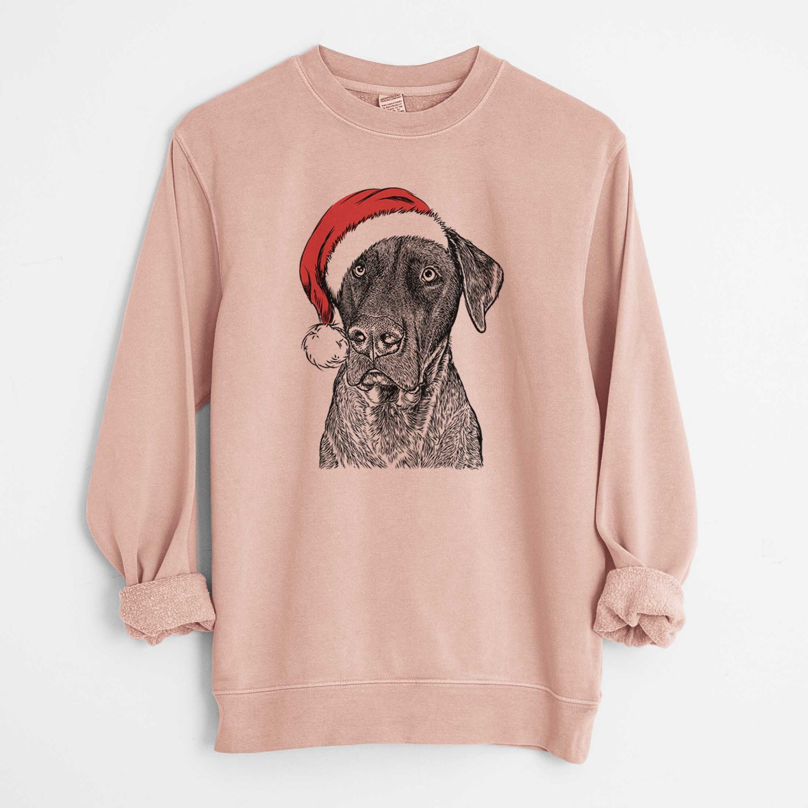 Santa David the Boxador - Unisex Pigment Dyed Crew Sweatshirt
