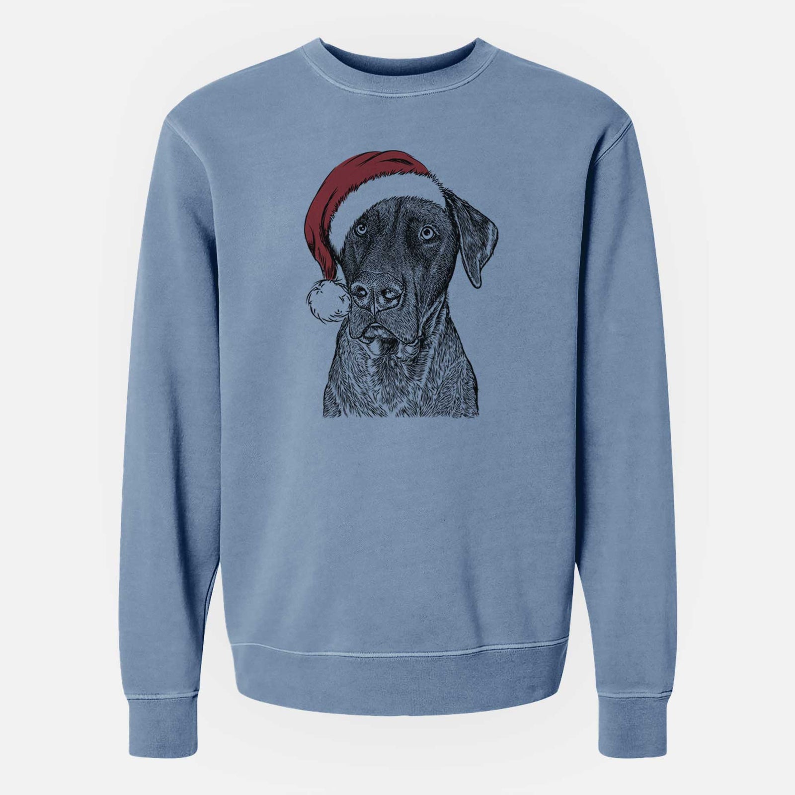 Santa David the Boxador - Unisex Pigment Dyed Crew Sweatshirt