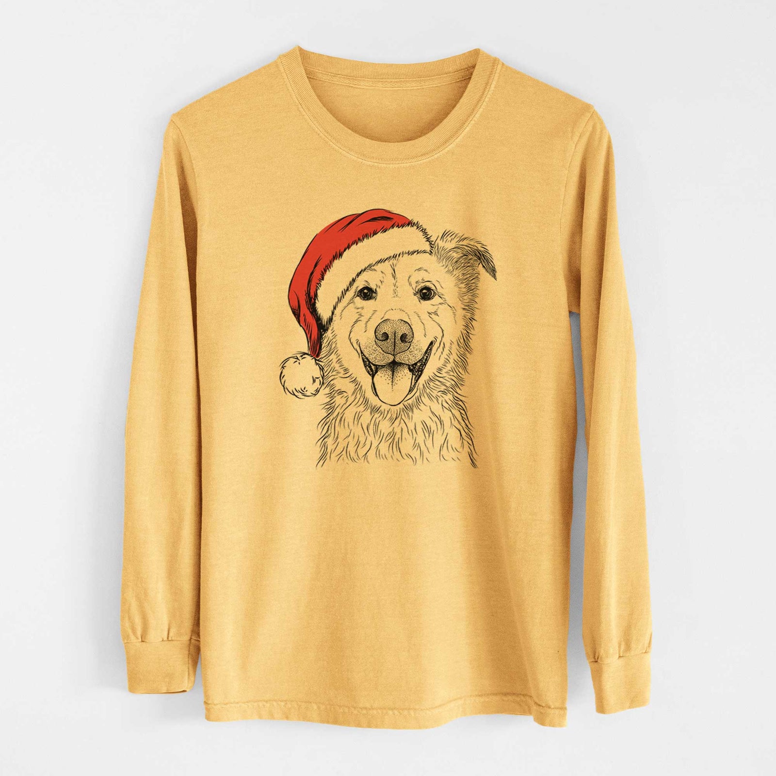 Santa Dawson the Mixed Breed - Heavyweight 100% Cotton Long Sleeve