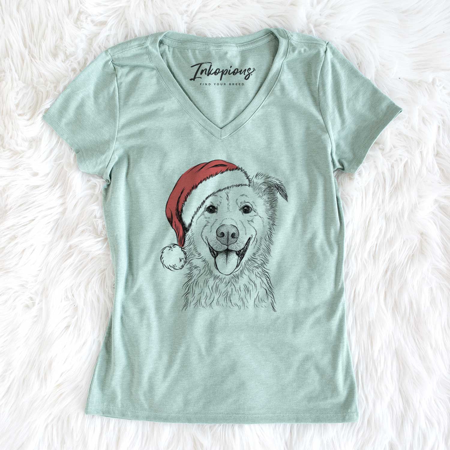 Santa Dawson the Mixed Breed - Women's V-neck Shirt