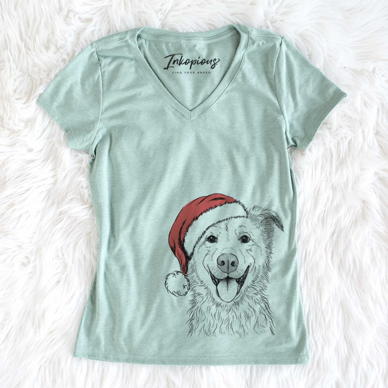 Santa Dawson the Mixed Breed - Women's V-neck Shirt