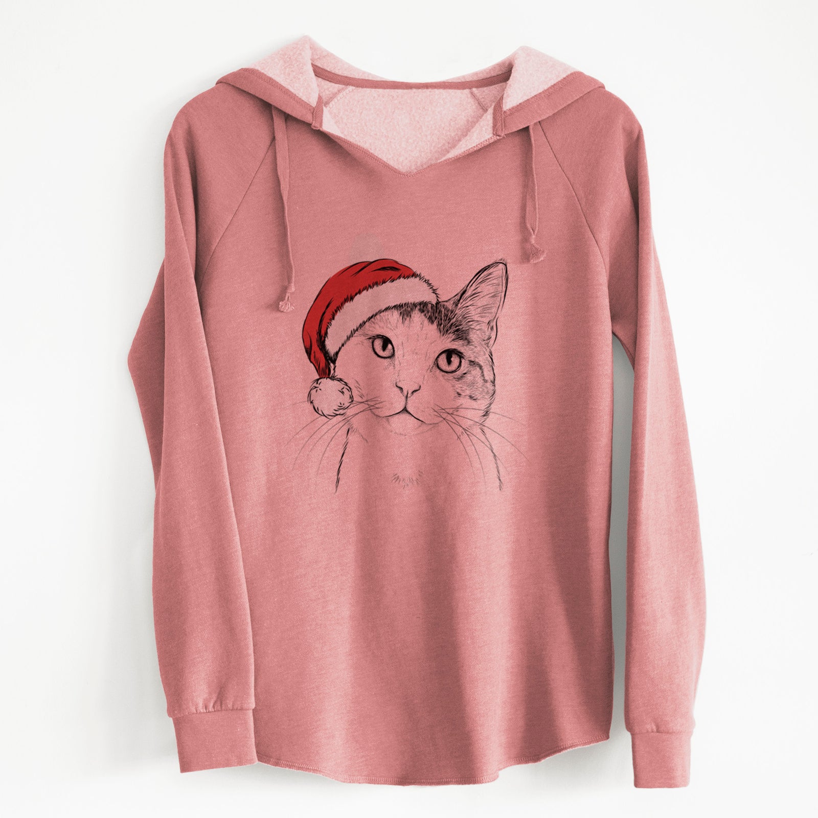 Santa Denver the Calico Cat - Cali Wave Hooded Sweatshirt