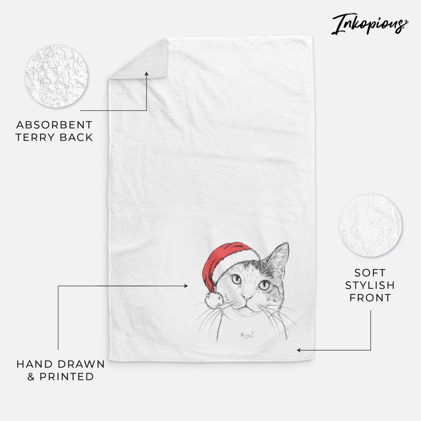 Denver the Calico Cat Decorative Hand Towel