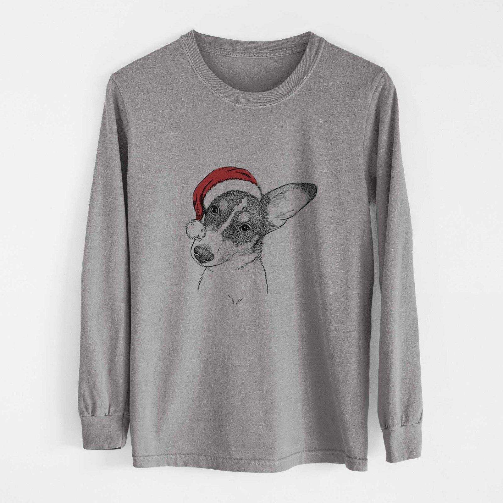 Santa Dexter the Corgi - Heavyweight 100% Cotton Long Sleeve