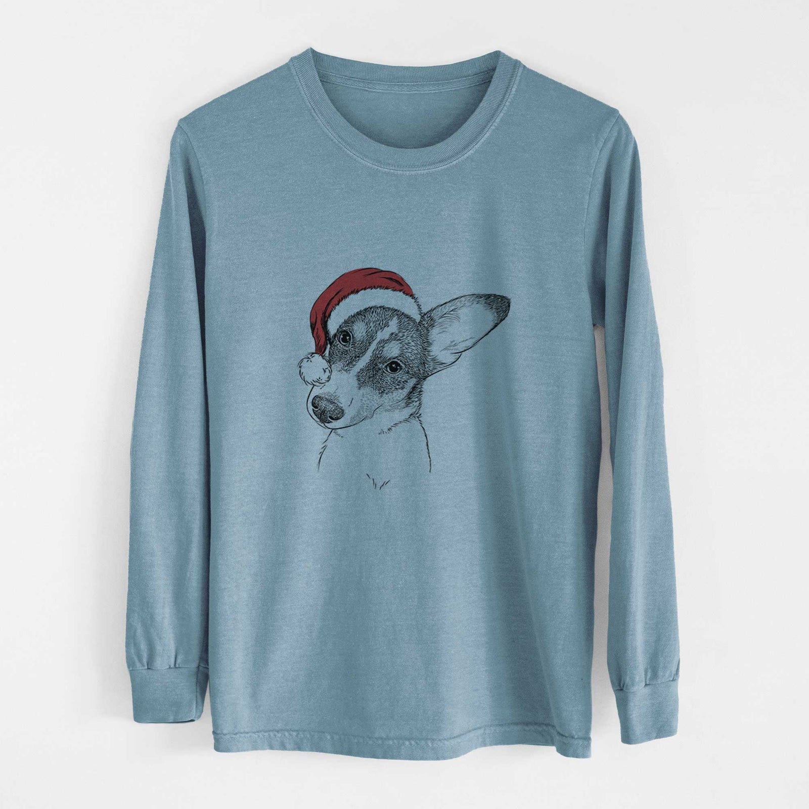 Santa Dexter the Corgi - Heavyweight 100% Cotton Long Sleeve