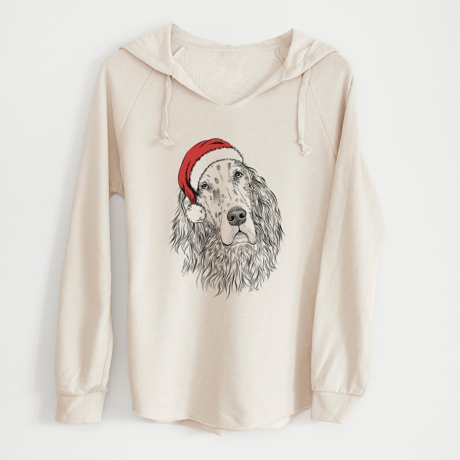 Santa Dexter the English Setter - Cali Wave Hooded Sweatshirt