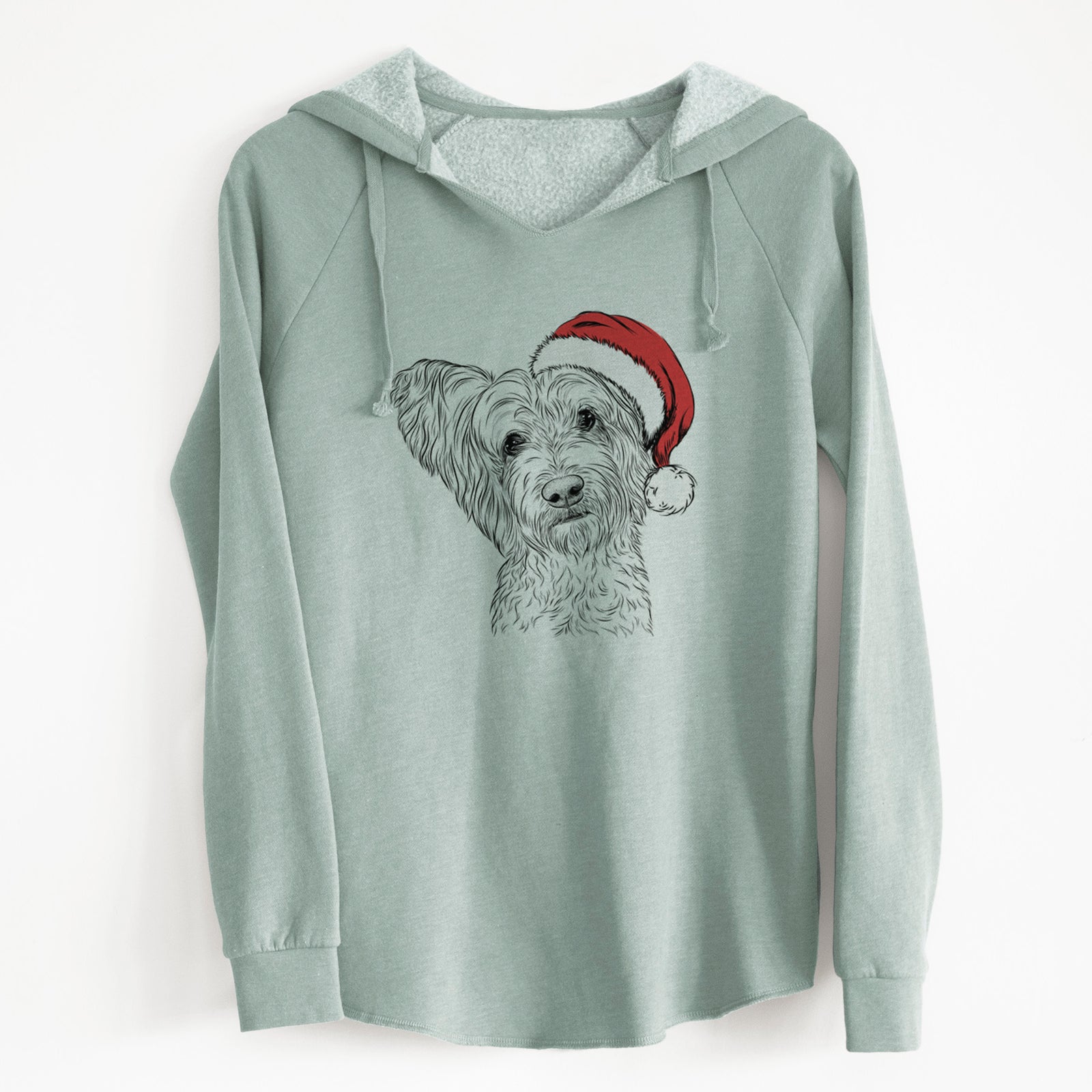 Santa Dexter the Terrier Mix - Cali Wave Hooded Sweatshirt