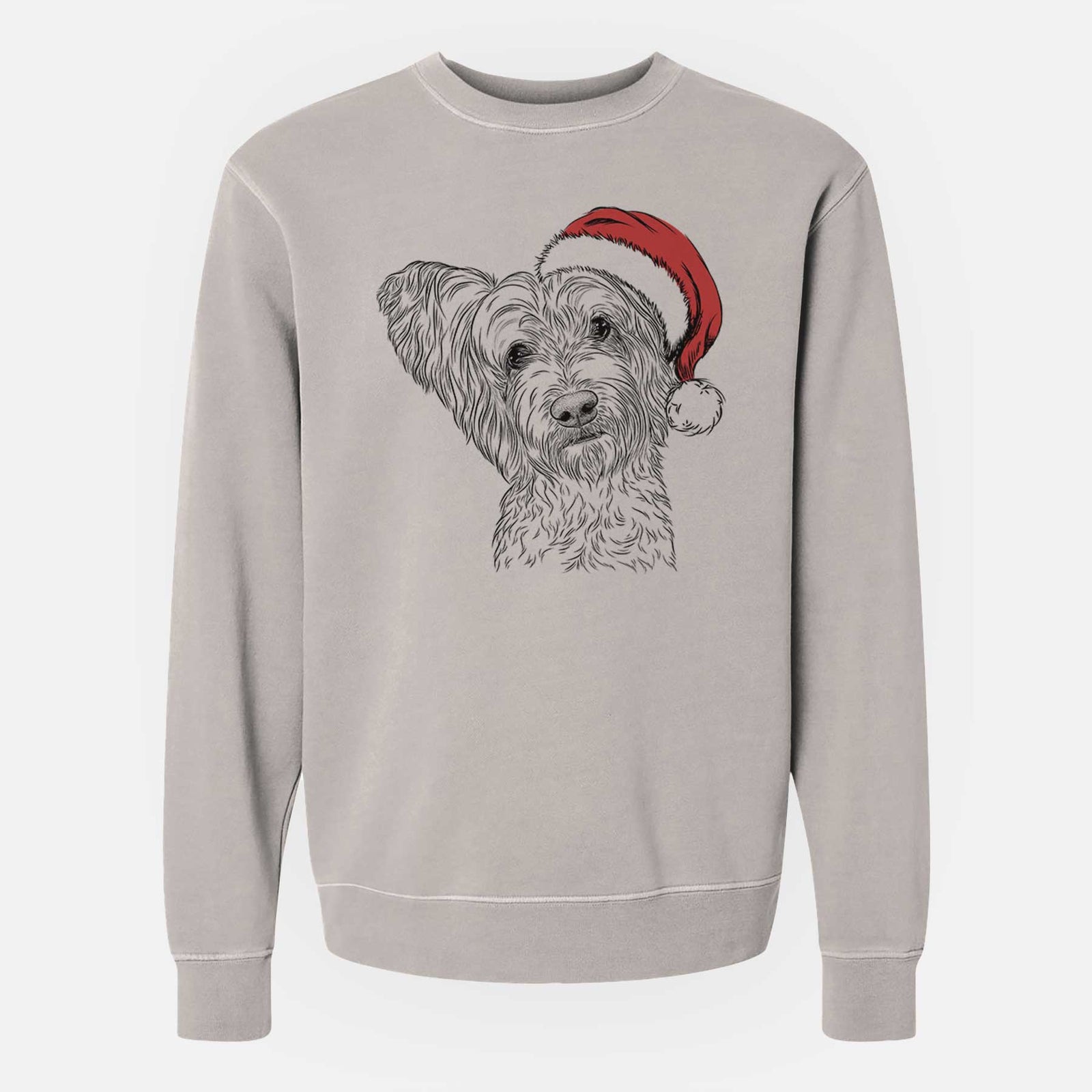 Santa Dexter the Terrier Mix - Unisex Pigment Dyed Crew Sweatshirt