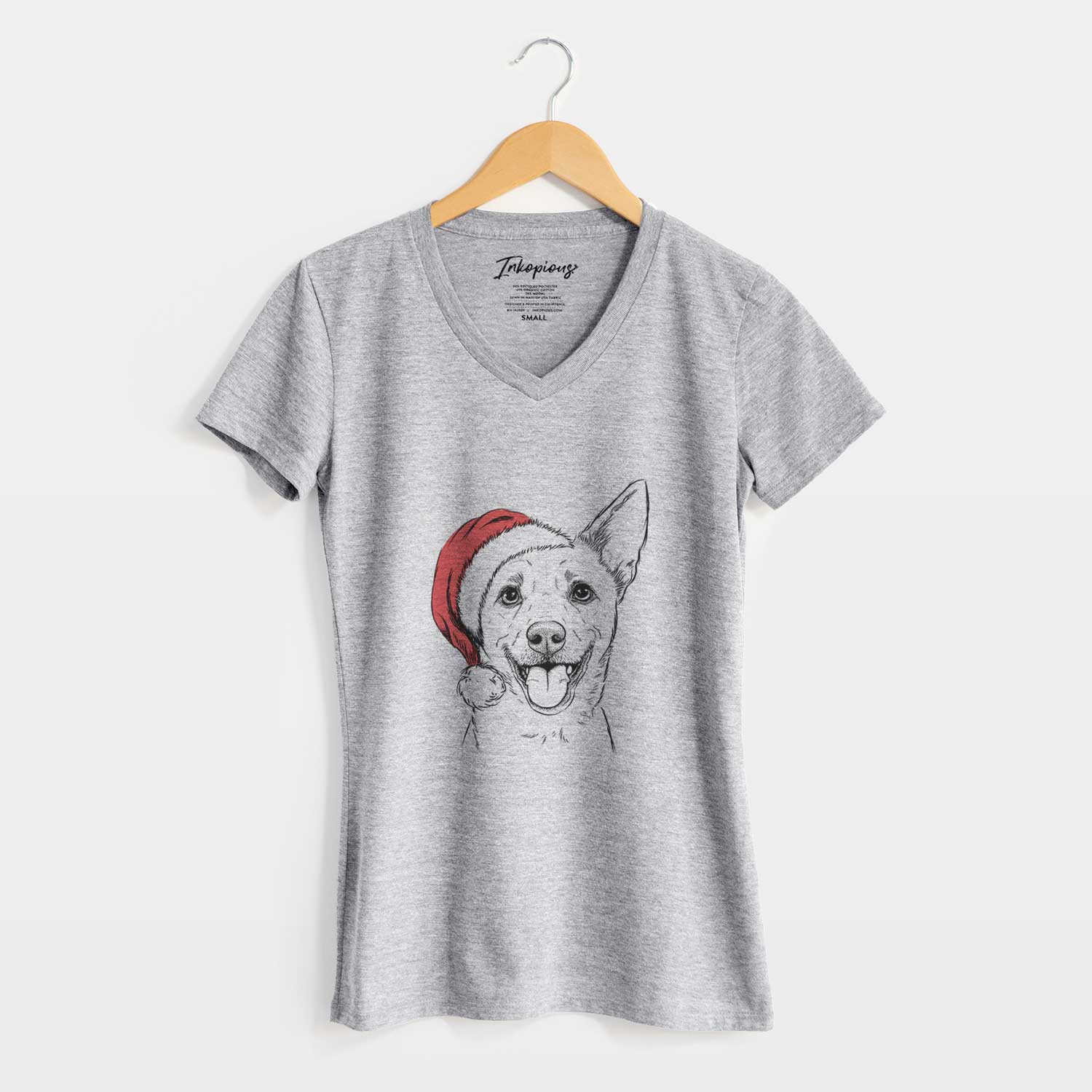 Santa Dinghy the Mixed Breed - Women's V-neck Shirt
