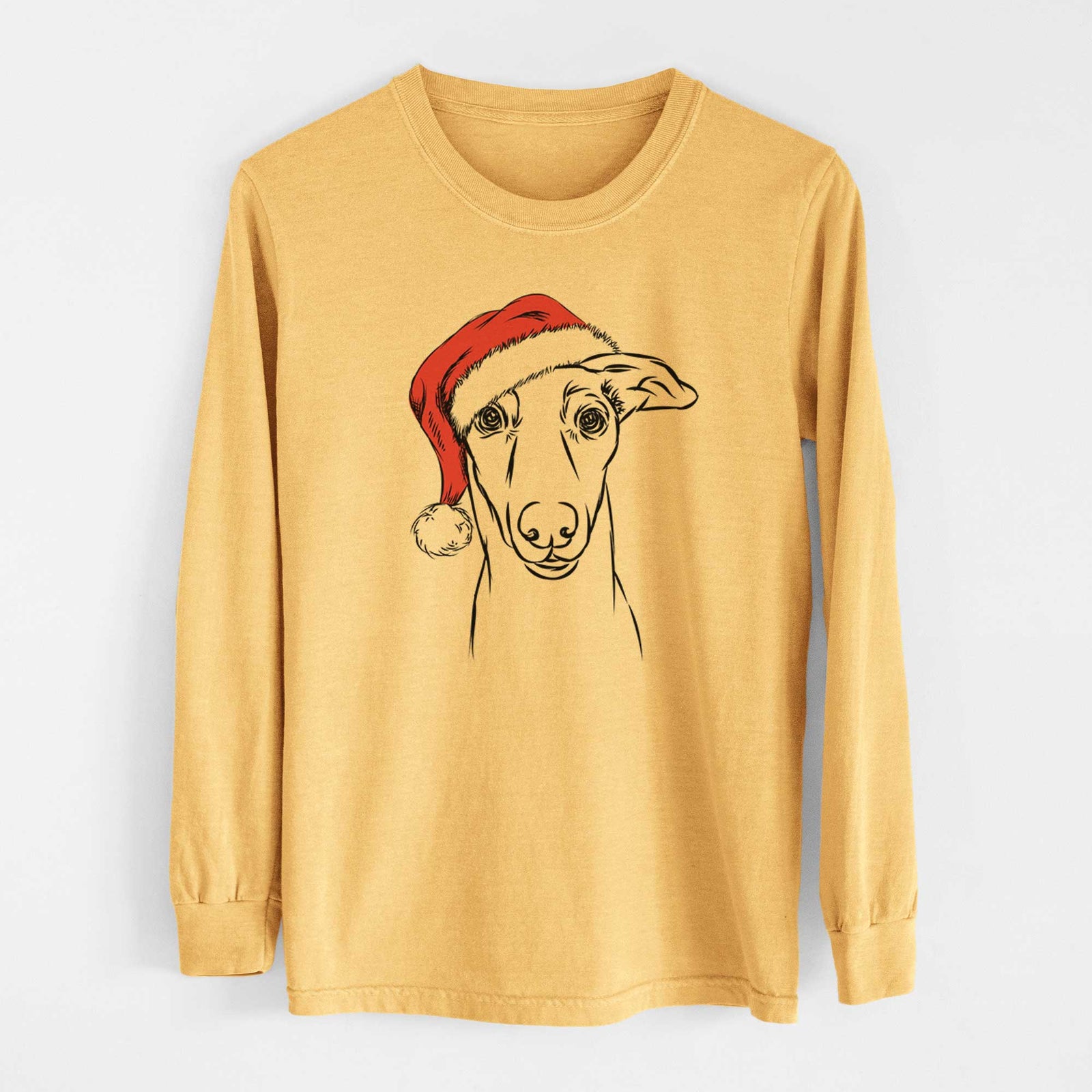 Santa Diva the Greyhound - Heavyweight 100% Cotton Long Sleeve