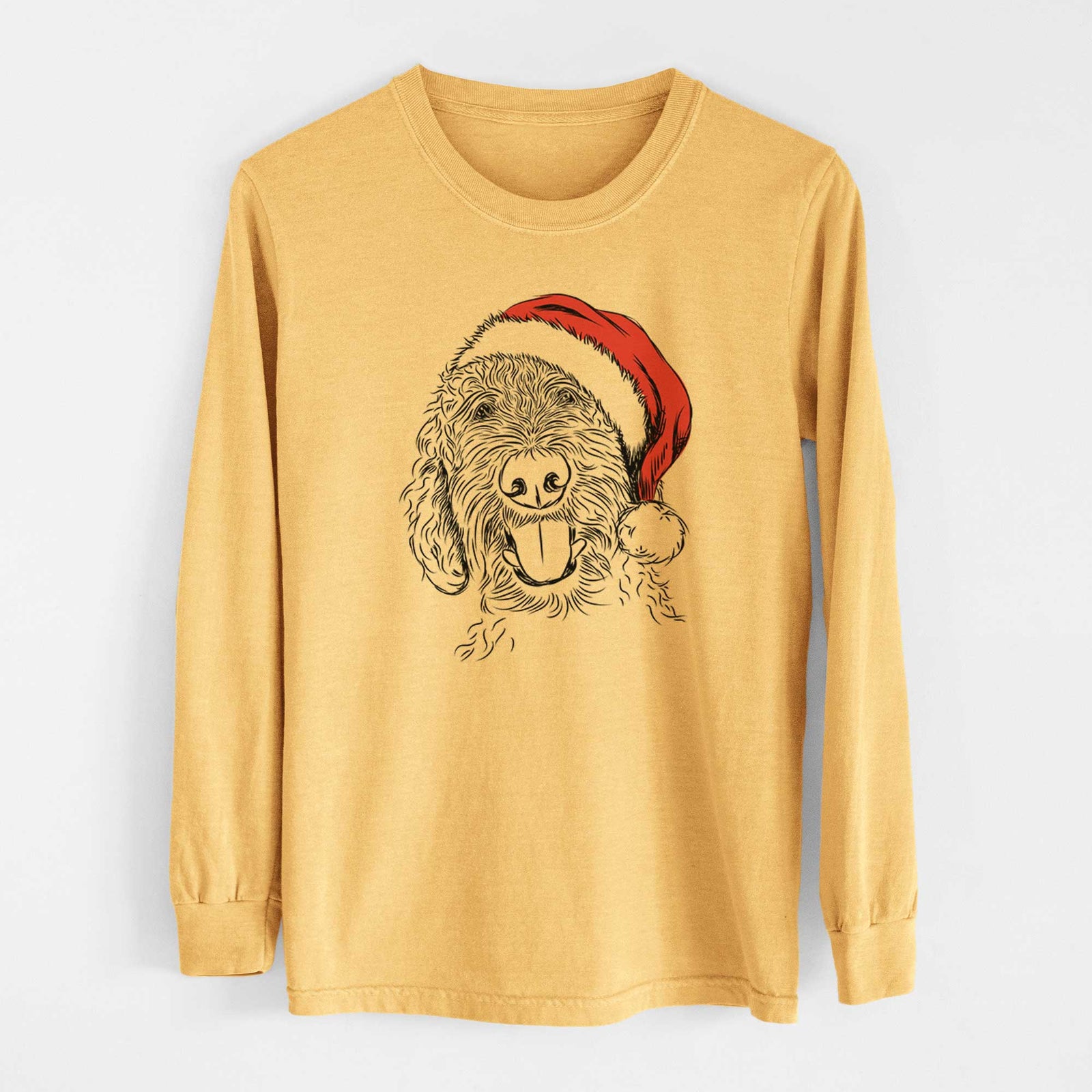 Santa Dixie the Doodle - Heavyweight 100% Cotton Long Sleeve