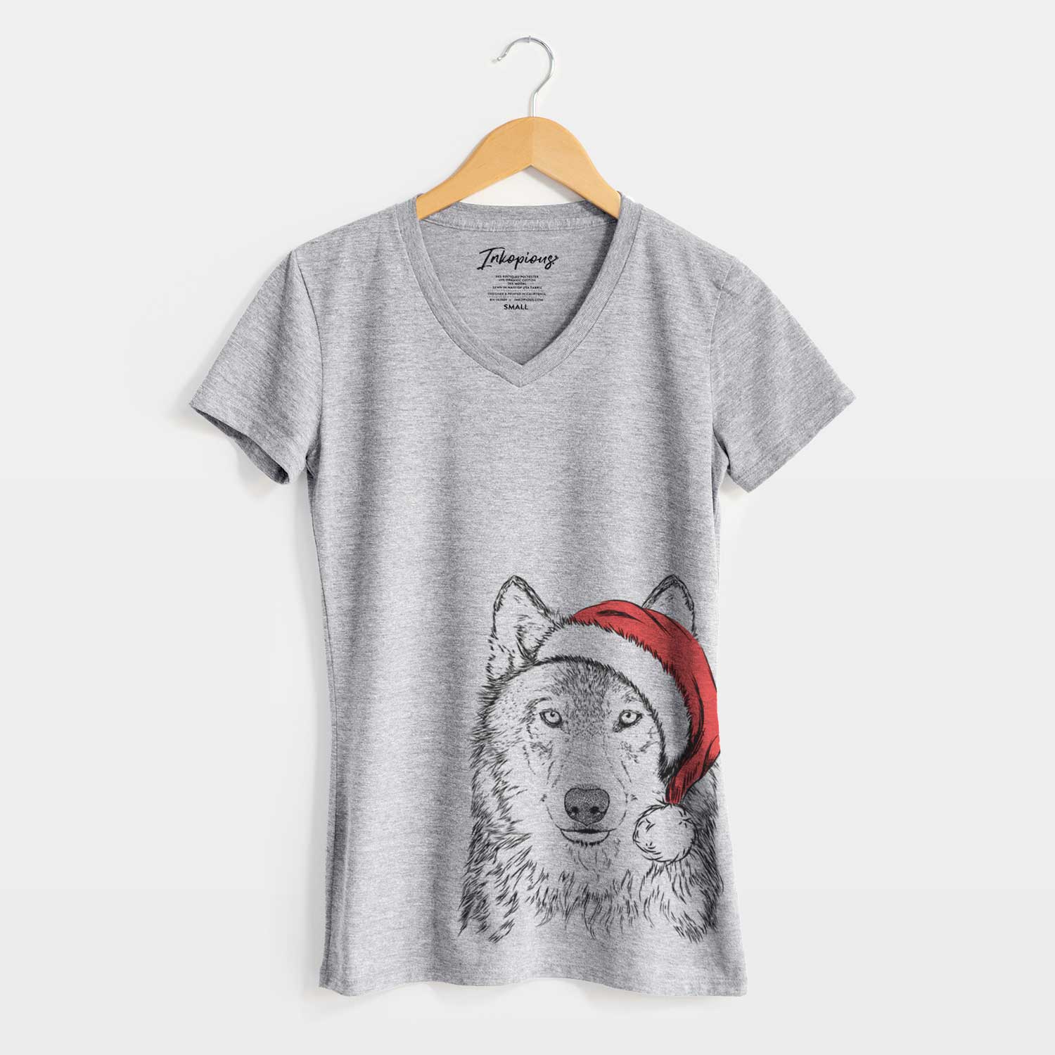 Santa Django the Grey Wolf - Women's V-neck Shirt