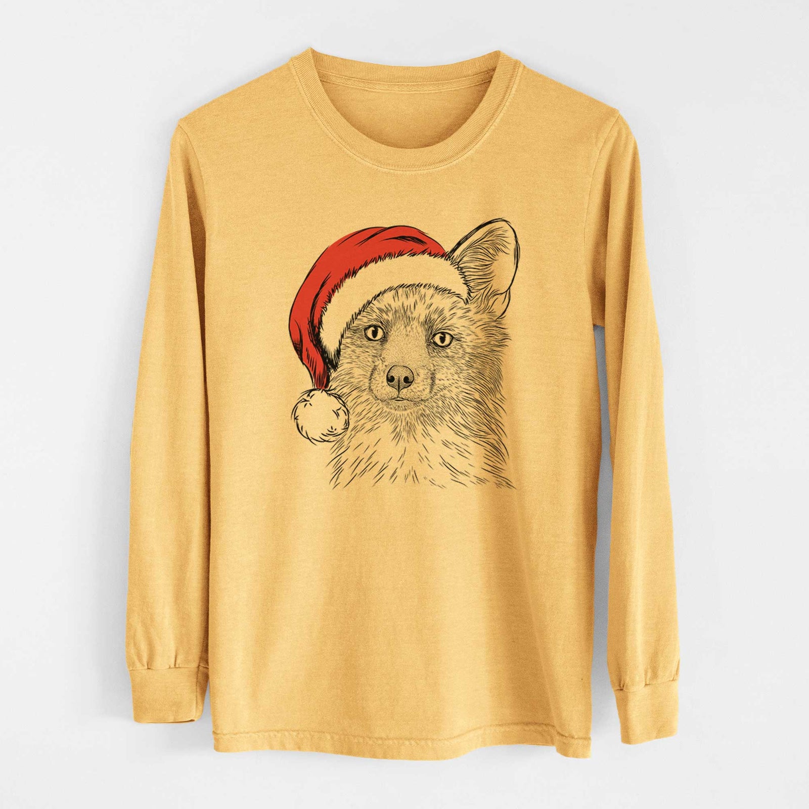 Santa Drax the Red Fox - Heavyweight 100% Cotton Long Sleeve