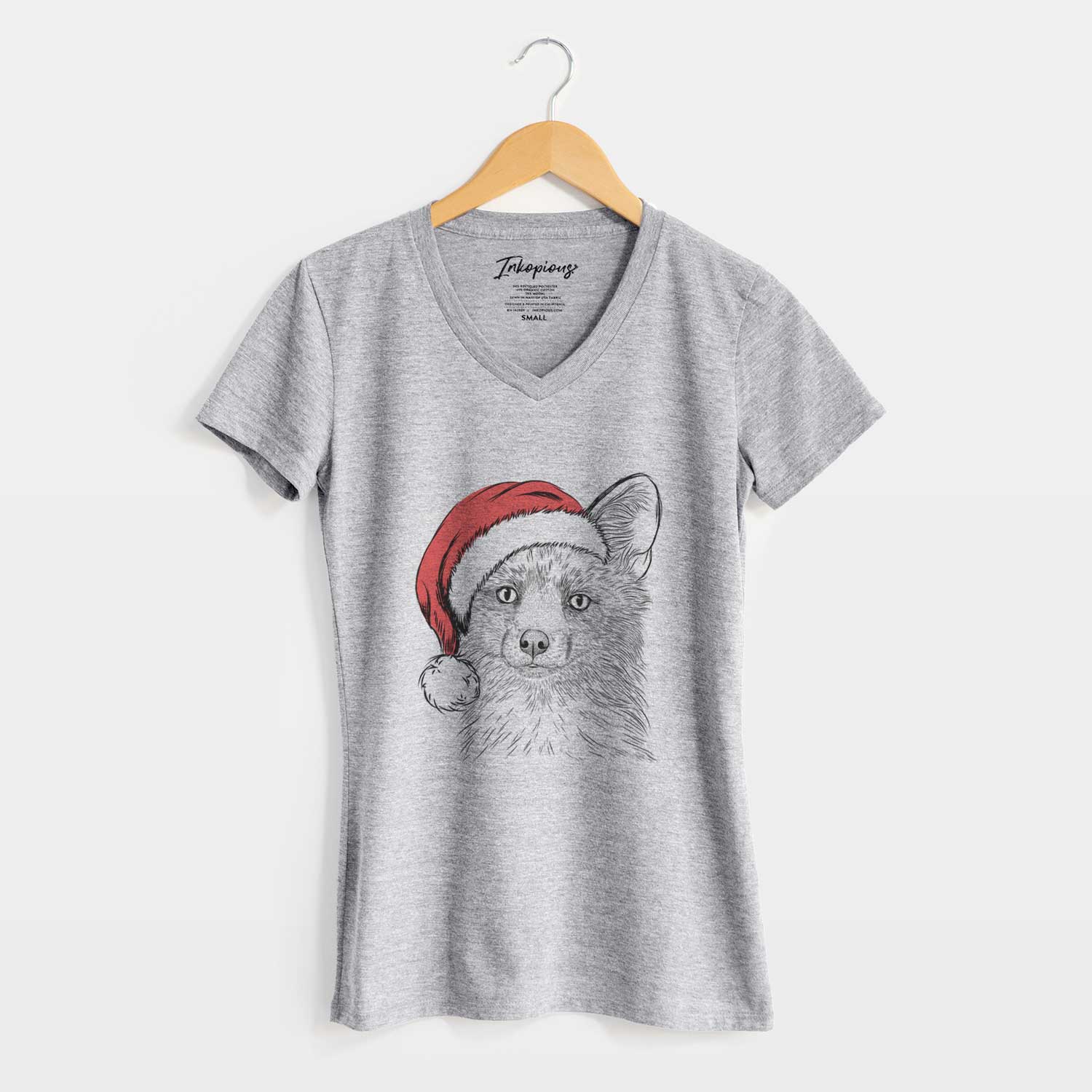 Santa Drax the Red Fox - Women's V-neck Shirt