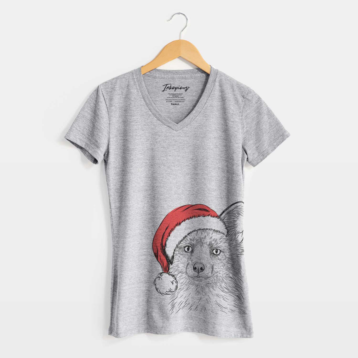 Santa Drax the Red Fox - Women's V-neck Shirt