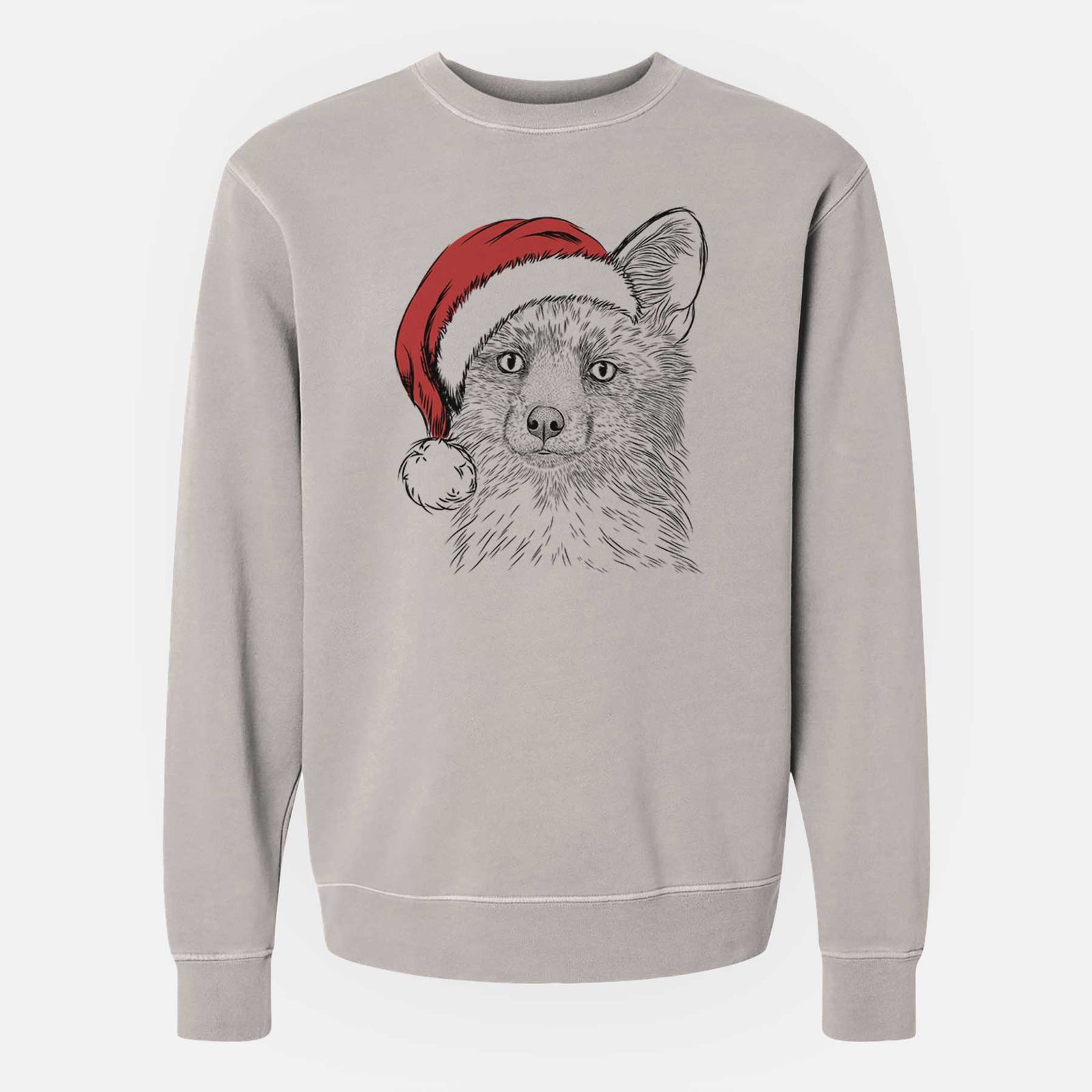 Santa Drax the Red Fox - Unisex Pigment Dyed Crew Sweatshirt
