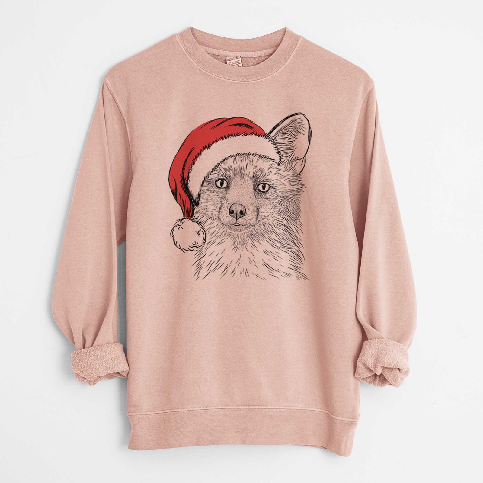 Santa Drax the Red Fox - Unisex Pigment Dyed Crew Sweatshirt
